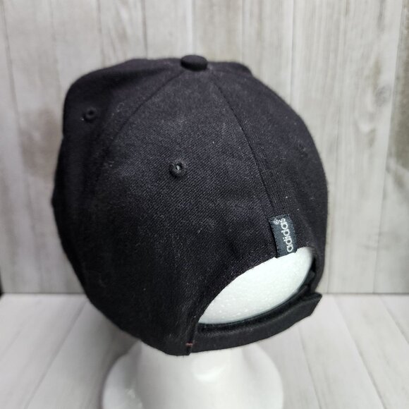 Vintage Adidas Logo Cap Hat Black One Size Fits All Adjustable Strapback - Picture 3 of 6